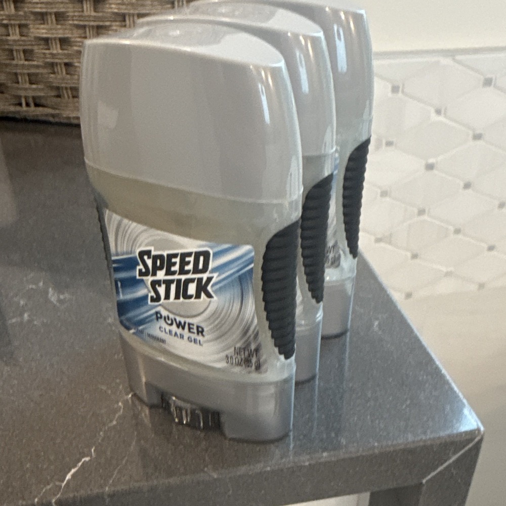 Speed Stick Power Clear Gel Antiperspirant 24 HR Protection,Men 3.0 oz pack of 3 - Picture 4 of 4